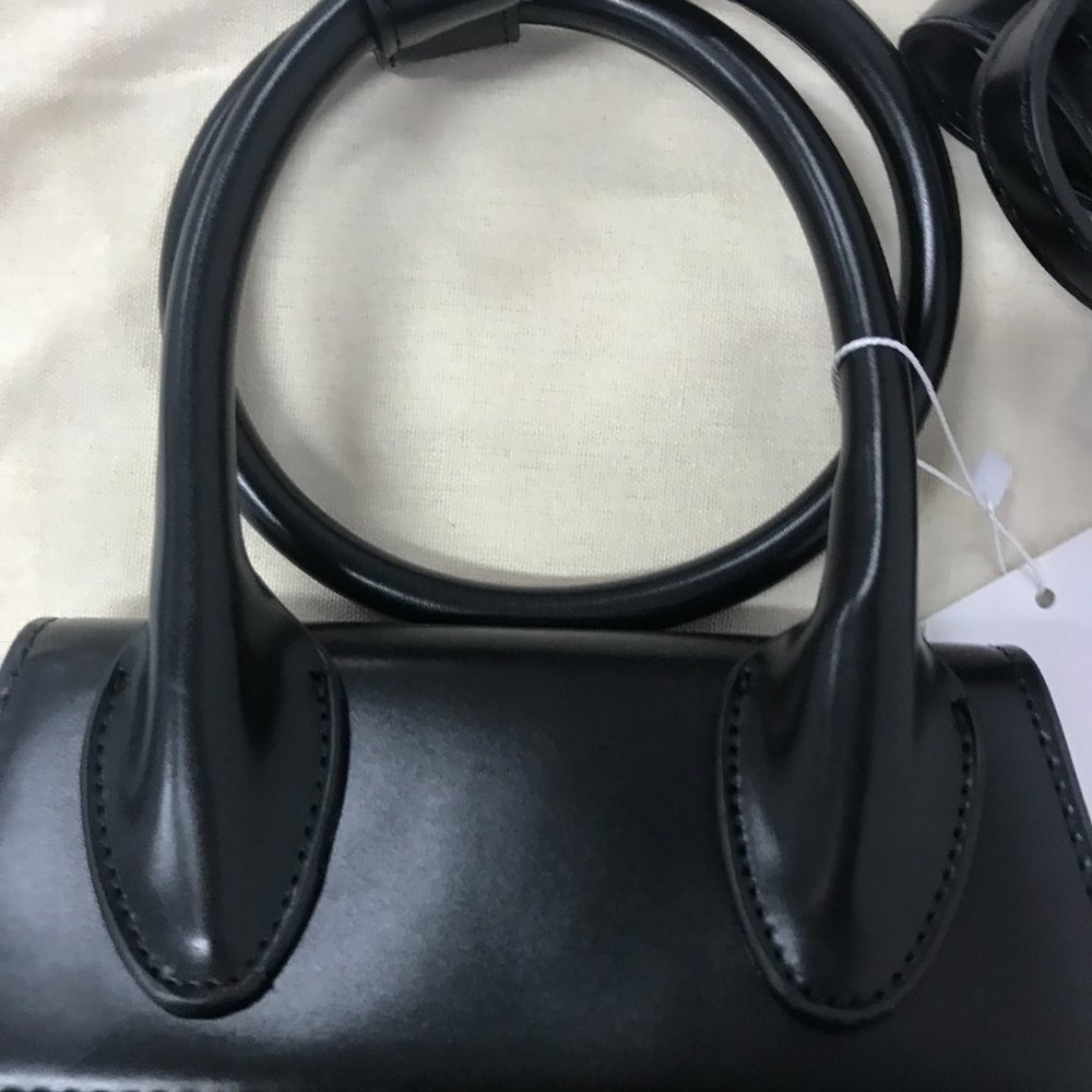 Le Chiquito Noeud bag JACQUEMUS BLACK Coiled leather handbag - Picture 5 of 9